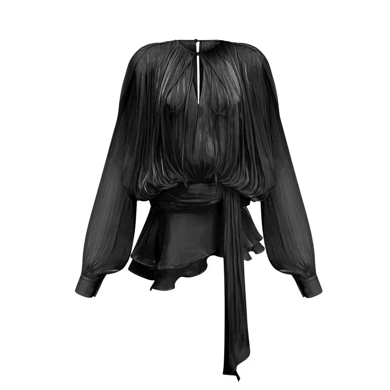 Valantomode | Chic Tailored Waist Blouse for Effortless Elegance