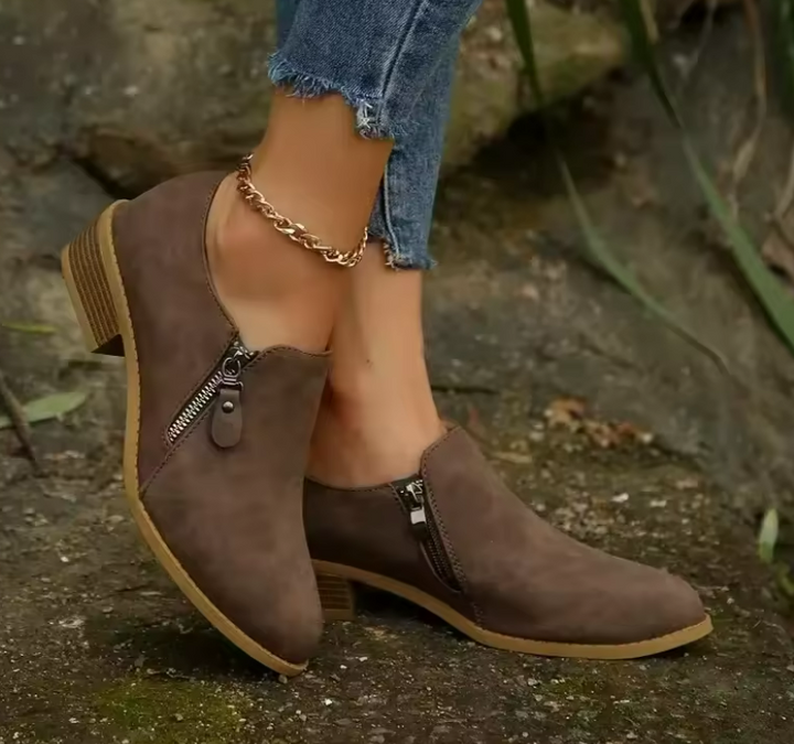 Valantomode | Stylish Orthopedic Ankle Boots with Zipper for Comfort