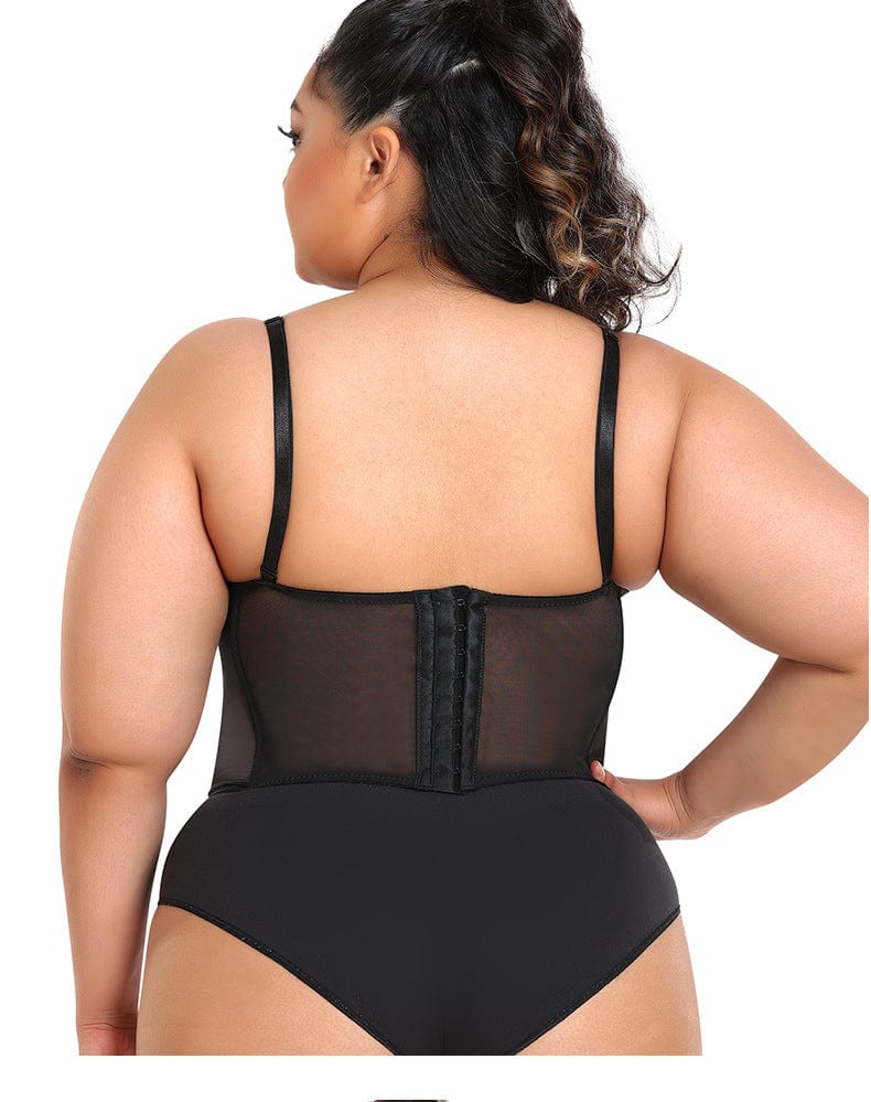 Valantomode | Plus Size Women's Sheer Bustier Corset Waist Trainer Top