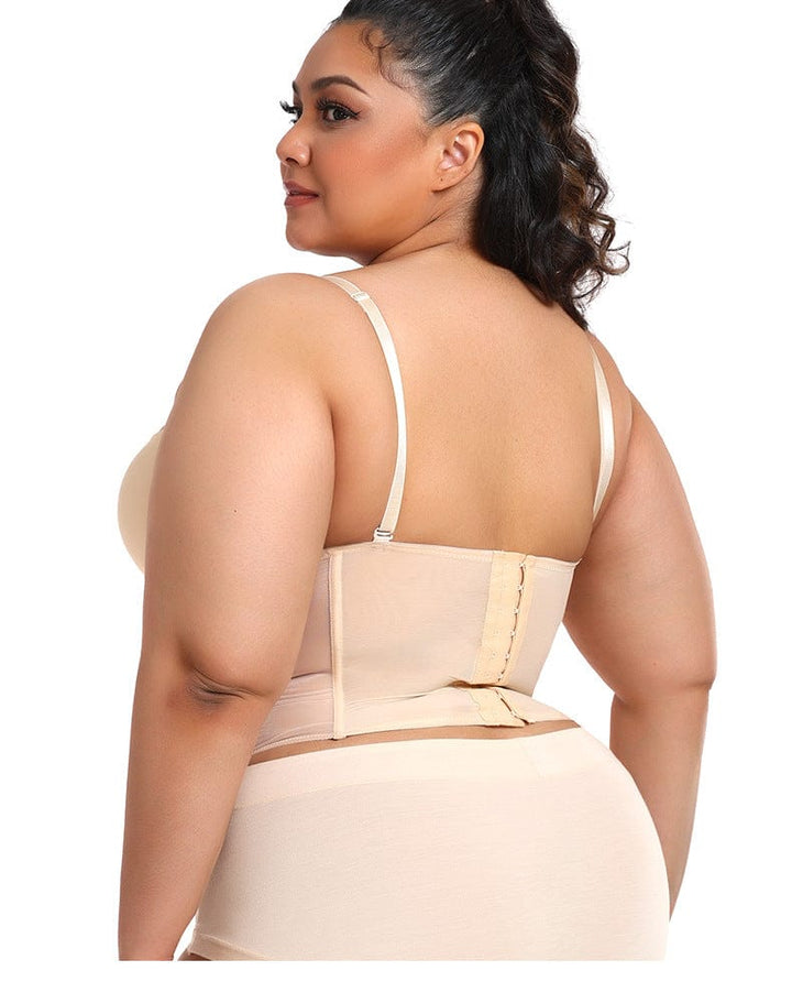 Valantomode | Plus Size Women's Sheer Bustier Corset Waist Trainer Top