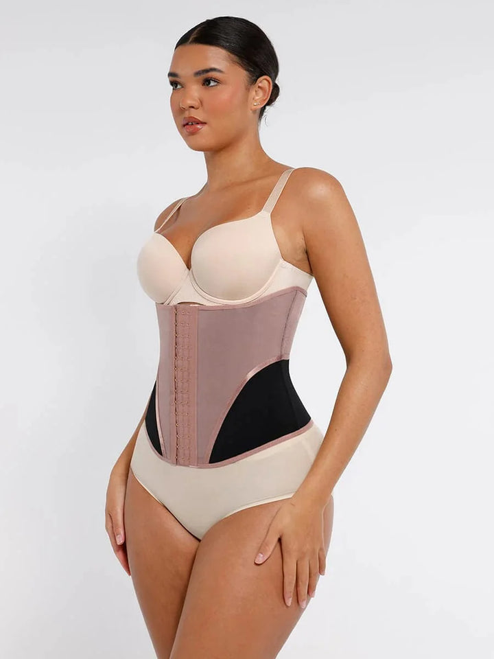 Valantomode | Lace-Trimmed Waist Trainer Corset Shapewear