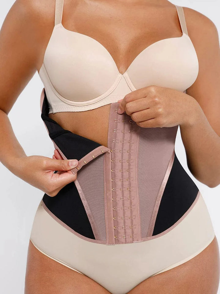 Valantomode | Lace-Trimmed Waist Trainer Corset Shapewear
