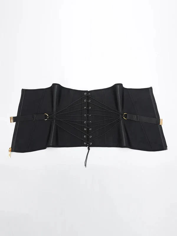 Valantomode | Lace-Trimmed Underbust Waist Trainer Corset