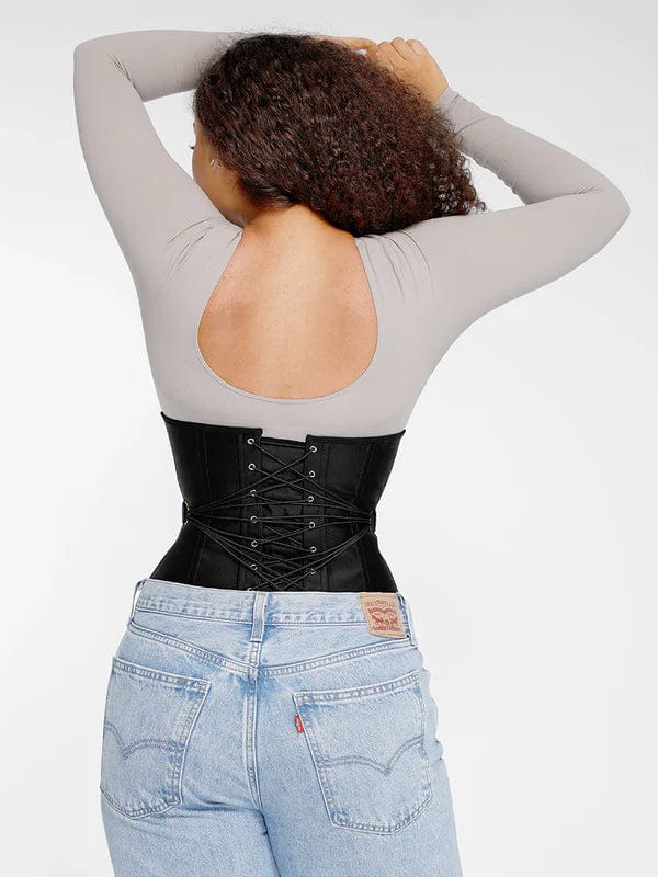 Valantomode | Lace-Trimmed Underbust Waist Trainer Corset