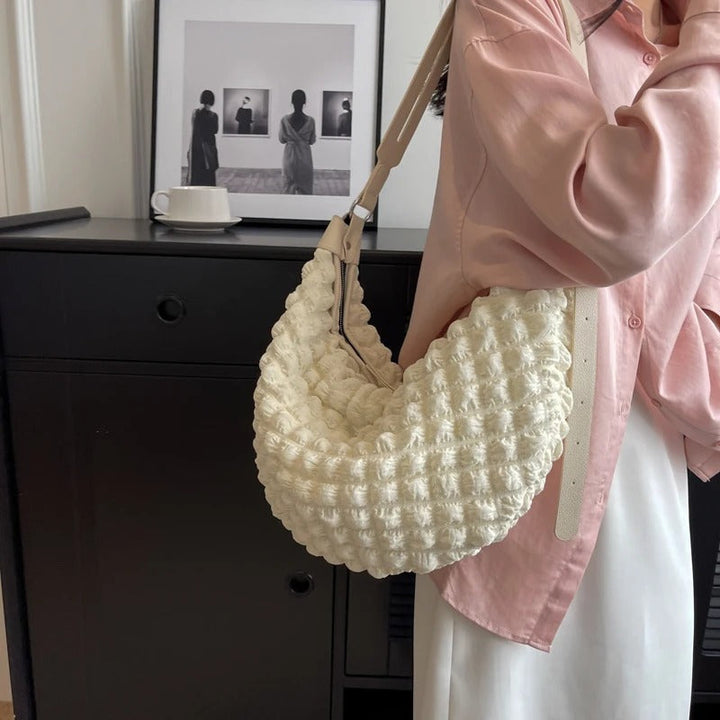 Valantomode | The Veridian Nimbus Logistics – Women's Premium Textured Cotton Cloud Puffer Bag