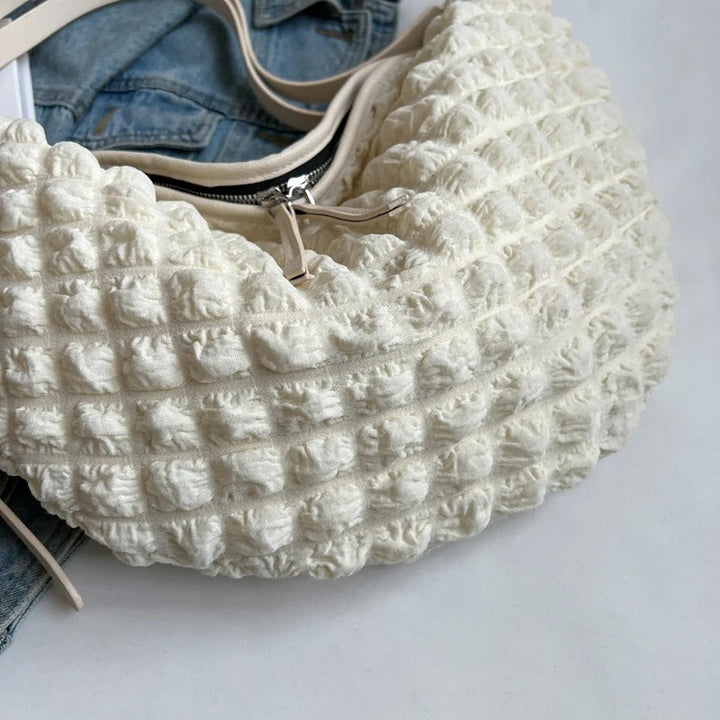 Valantomode | The Veridian Nimbus Logistics – Women's Premium Textured Cotton Cloud Puffer Bag