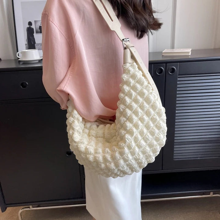 Valantomode | The Veridian Nimbus Logistics – Women's Premium Textured Cotton Cloud Puffer Bag
