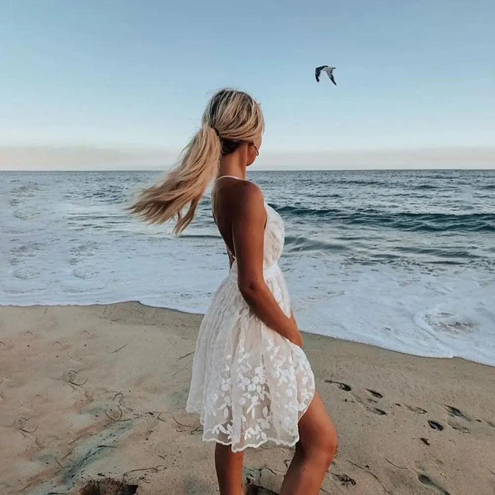 Valantomode | Elegant Lace Mini Dress for a Chic Night Out