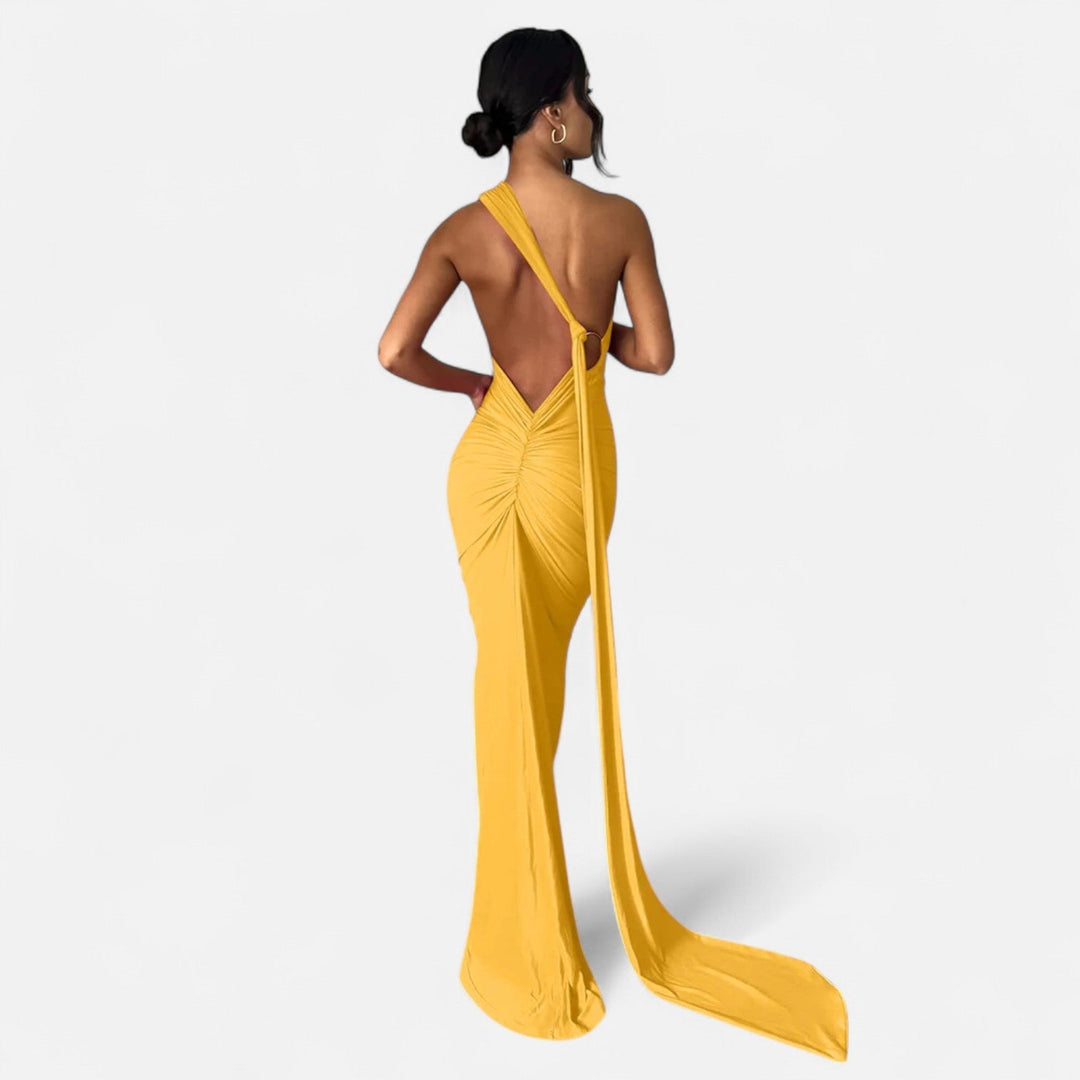 Valantomode  | Women’s Backless Scarf-Tie Evening Dress
